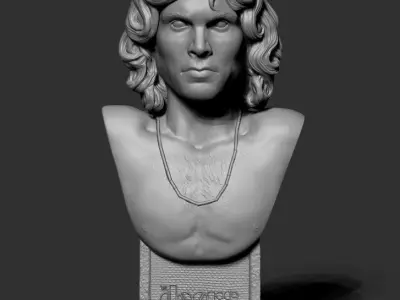 Jim Morrison The Doors bust 3D print model 3D print model