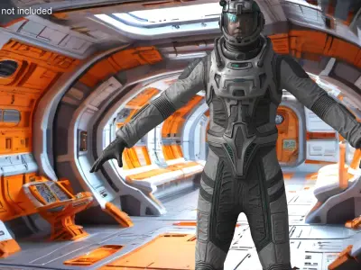  Futuristic Astronaut with Transparent Visor 