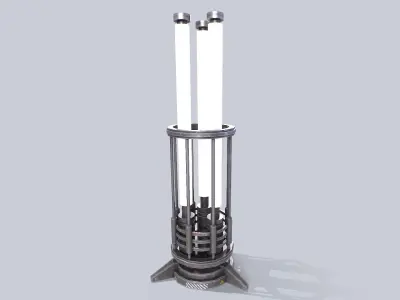 Sci fi lamp Low-poly 3D model 2