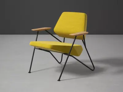 Polygon chair with legs and armrests 3D model