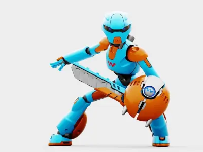 BATTLE DROID RF-900  RIGGED 3D model