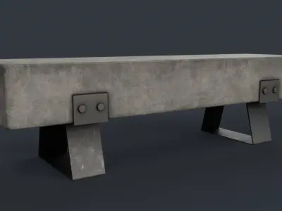 Modern Outdoor Bench 80 PBR Game Ready Low-poly 3D model