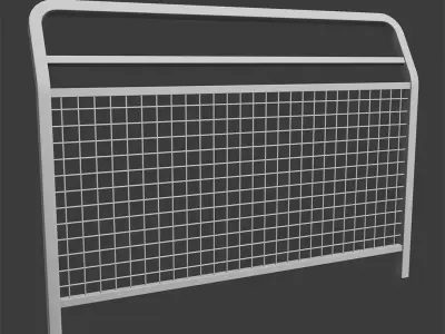 Town barrier with top rail scale 1-1 and 1-35 for diorama Low-poly 3D model