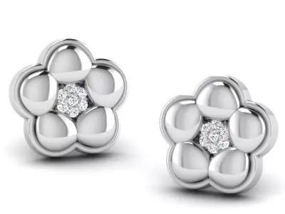 Gold Diamond Women Earring 3D print Model 3D print model 170