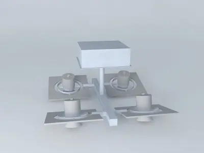 4 Spots metal box with three lights Free 3D model