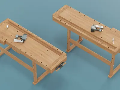  Woodworking Bench with Nail Gun 