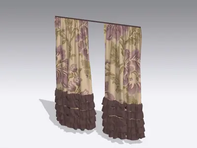 Curtain Low-poly 3D model
