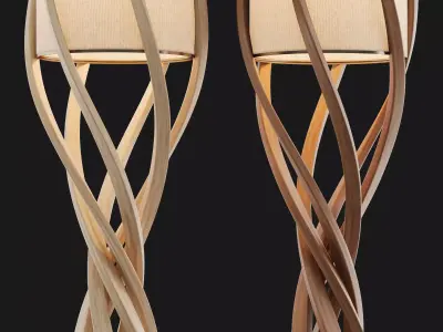 Entouine Floor Lamp Wooden Organic Light 3D model