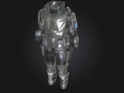 Futuristic Armor Suit  Sci-Fi Combat Ready Gear 3D model