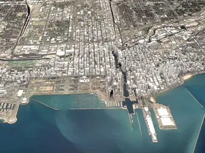 Cityscape Chicago USA 3D model