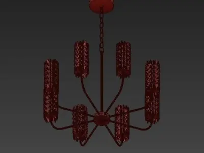 Natural Selenite Shaded 8 Light Chandelier 3D model