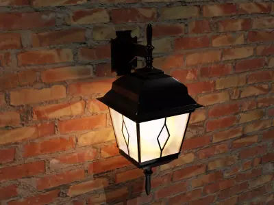 Flashlight Lowpoly outdoor lamp Low-poly 3D model
