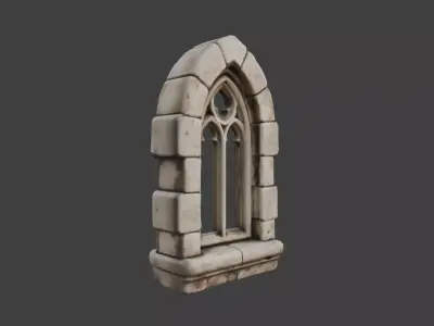 Stone Arch Window Low-poly 3D model
