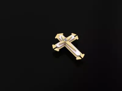 Cross pendant 3D print model