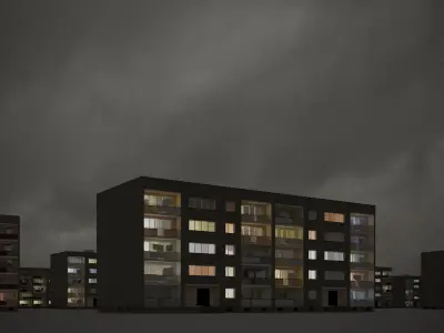 PRE-FABRICATED CONCRETE PANEL RESIDENTIAL BUILDINGS ASSET Free 3D model