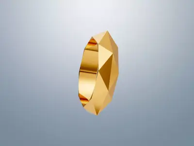 Geometric Faceted Ring 3D print model buy