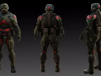 Crysis Nanosuit Ops Version3D Model High-Quality Rigged Low-poly 3D model