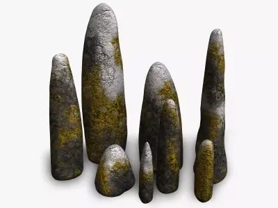 Obelisk Set - Corrupted Low-poly 3D model