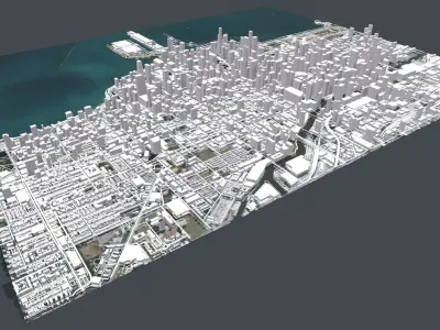 Cityscape Chicago fragment city USA 3D model