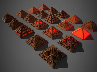 Sci-Fi Pyramid Plastic Low-poly 3D model