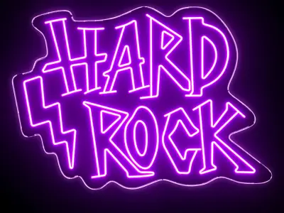 Hard Rock Neon Sign 3D model