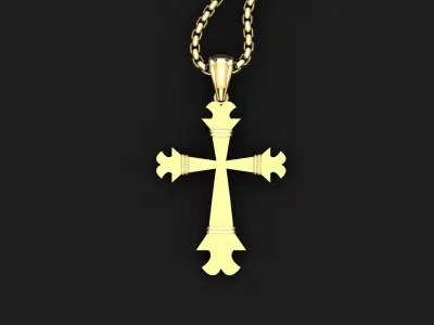 High Cross Pendant Light Gold 18K 3CP001 3D print model