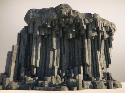 Basalt Columns and Rocks Kit PBR - Natural  Low-poly 3D model