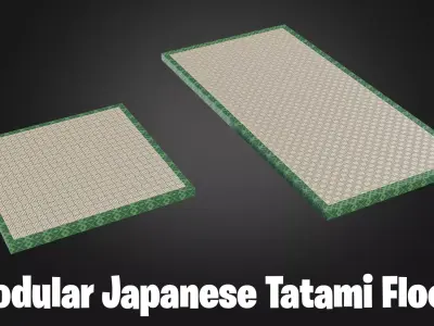 Modular Tatami Floor Low-poly 3D model