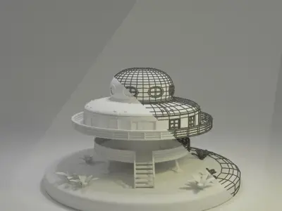 UFO Themed House Low-poly 3D model