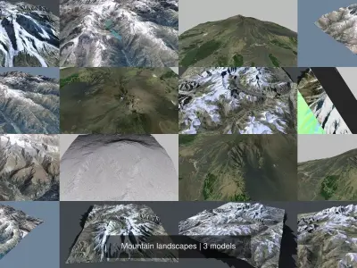Mountain landscapes 3D Model Pack