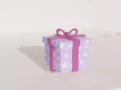 3D Gift Box Decorative Box Low-poly 3D model
