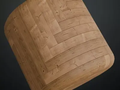 Natural Pine Herringbone Parquet PBR Texture