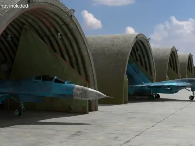  Abandoned Hardened Shelter Aircraft with Fighter Jet 