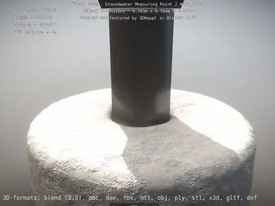 Groundwater Measure Pipe High-Poly Version 2 3D model