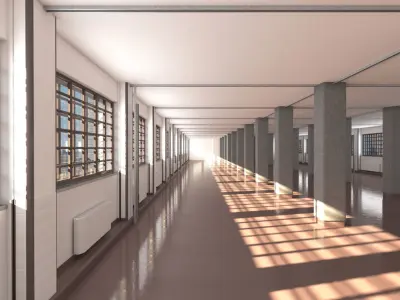 Empty Warehouse Office Space 3D model