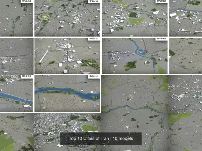 Top 10 Cities of Iran 3D Model Pack
