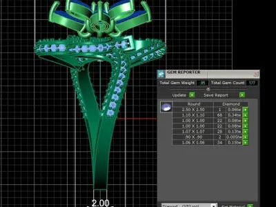 Diamond Ring for Women 3D print model 16