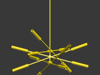 Flute 3 30 LED Chandelier 3D model