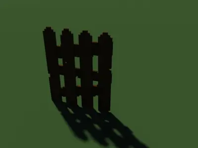 old fence Low-poly 3D model