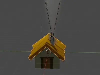 LowPoly House with balloon Low-poly 3D model