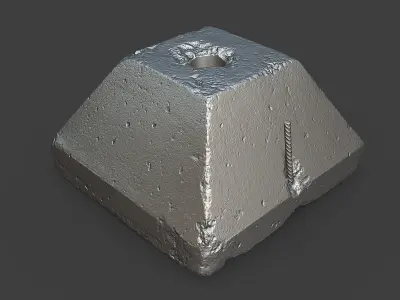 Concrete Block Low-poly 3D model