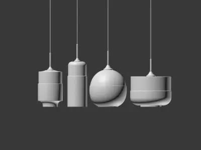 Gzmj modern metal glass lamps 3D model