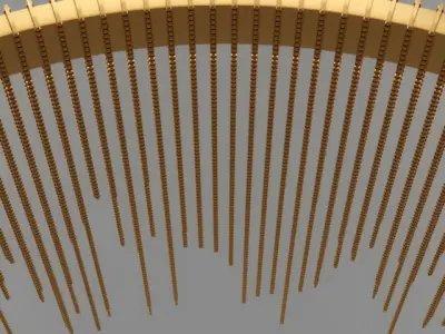 Chain String Ring Pendant 3D model