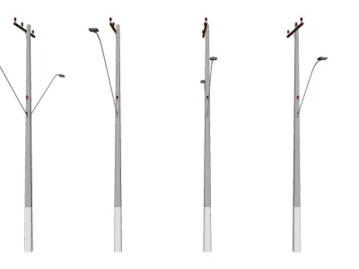 Concrete Lamp Post - Light Pole - Street Light - Group 14 3D model