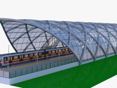 Warsaw metro station 3D model