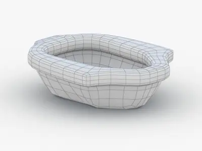 1629 - Bathtub Low-poly 3D model