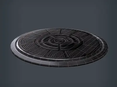Manhole disc Low-poly 3D model