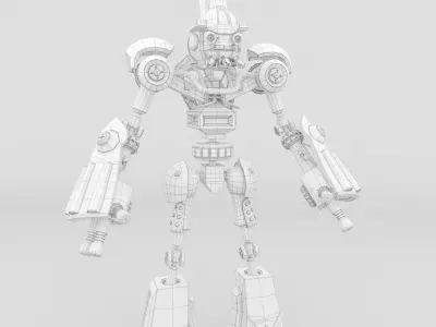 Robot with arms and legs Low-poly 3D model