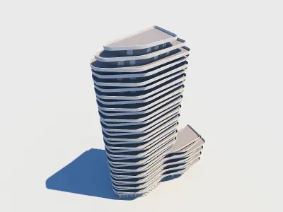 Modern apartment Low-poly 3D model