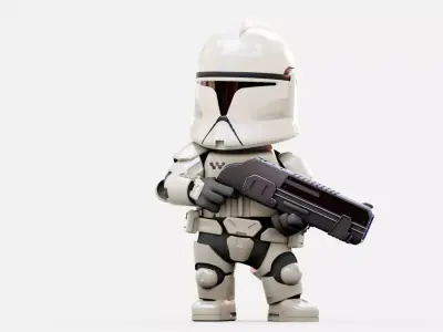 OLD REPUBLIC TROOPER RIGGED 3D model